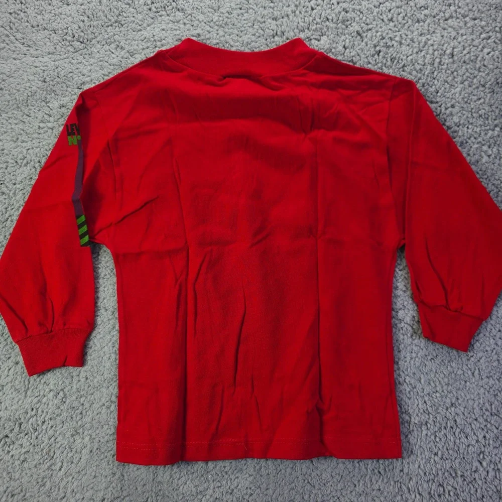 Vintage Levis Sport Jeans Red Long Sleeve Graphic T-Shirt Kids Size 6 NWT USA